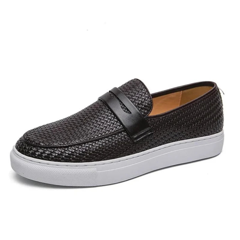 Men's Slip-On Loafers - Casual Faux Leather Shoes