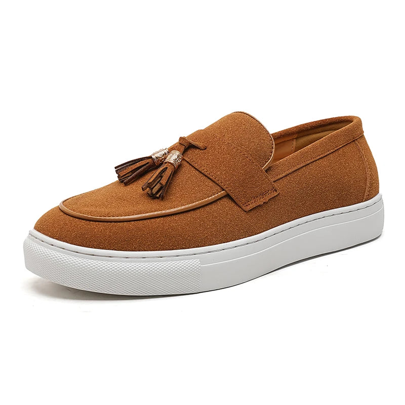 Luxury Men's Suede Tassel Loafers – Comfortable Stylish Dress Shoes