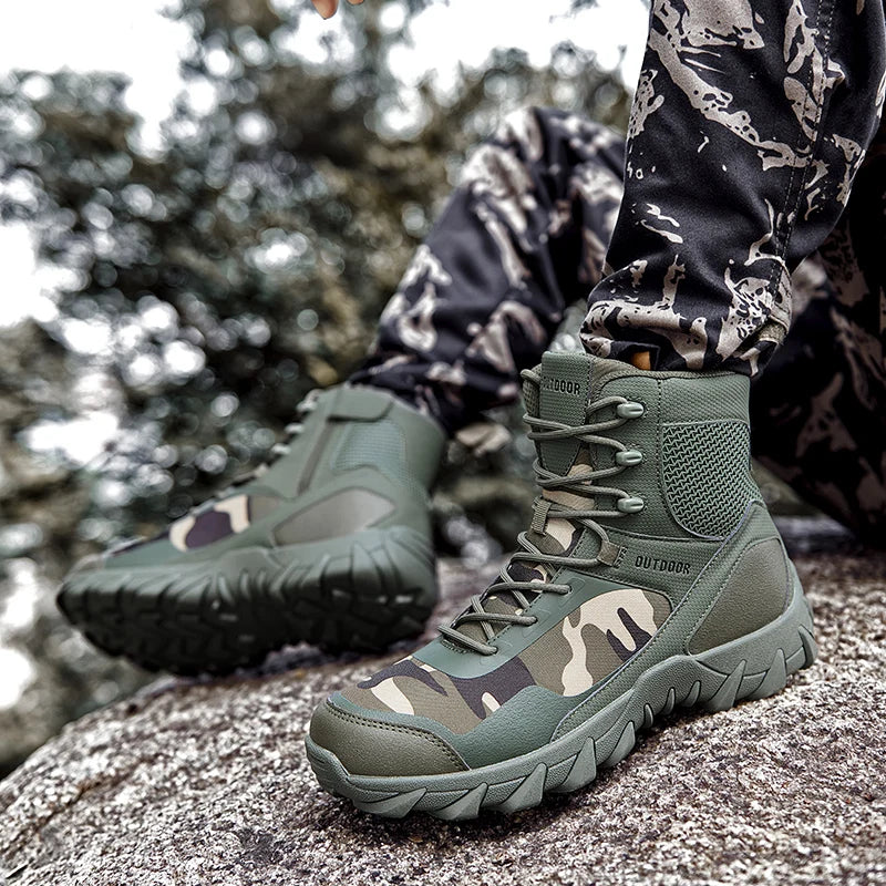 Men's Tactical Hiking Boots - Waterproof Outdoor Military Combat Boots