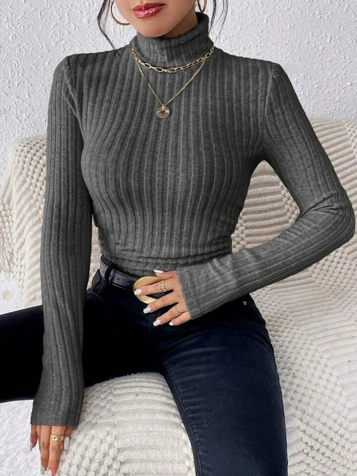 Women's Long Sleeve Slim Fit Turtleneck Sweater