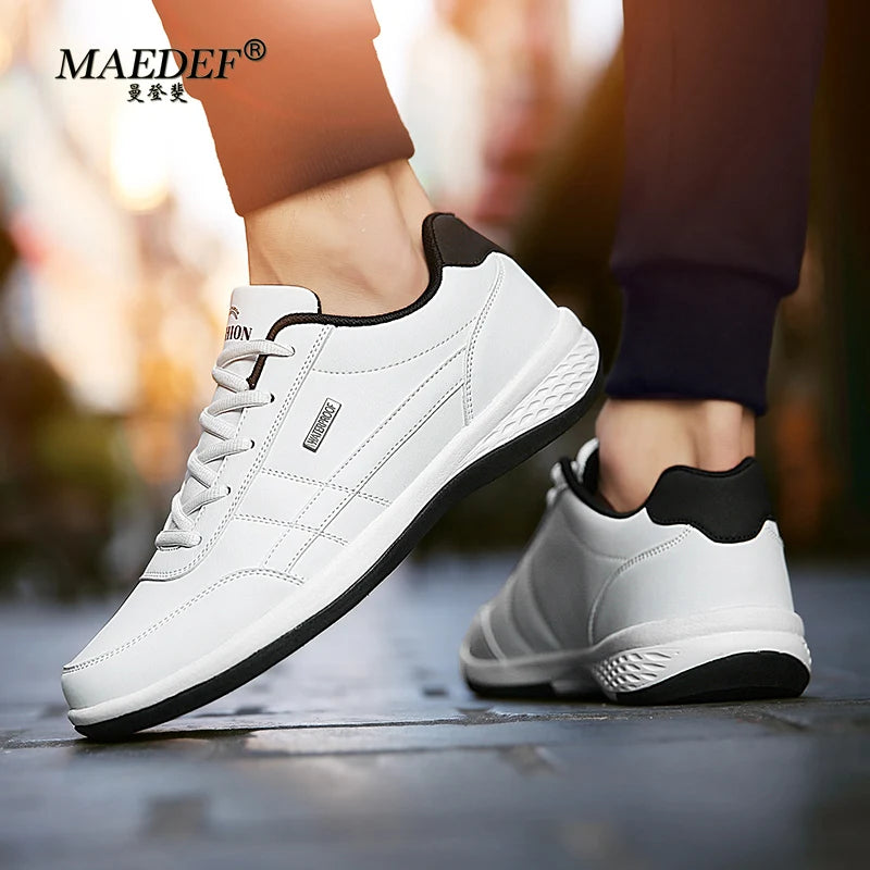 MAEDEF Men’s Waterproof Faux Leather Sneakers