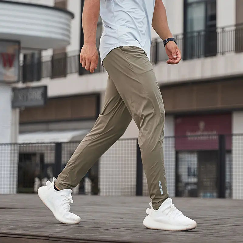 Men's Breathable Slim Ice Silk Sweatpants – Thin Sports Athletic Joggers for Men