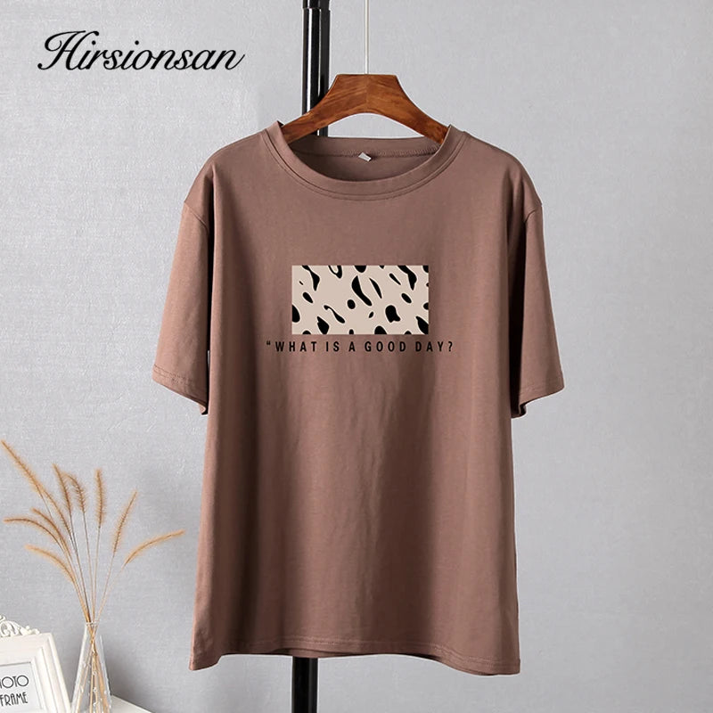Women’s Oversized Cotton Leopard Print T-Shirt - Hirsionsan Fashion Top