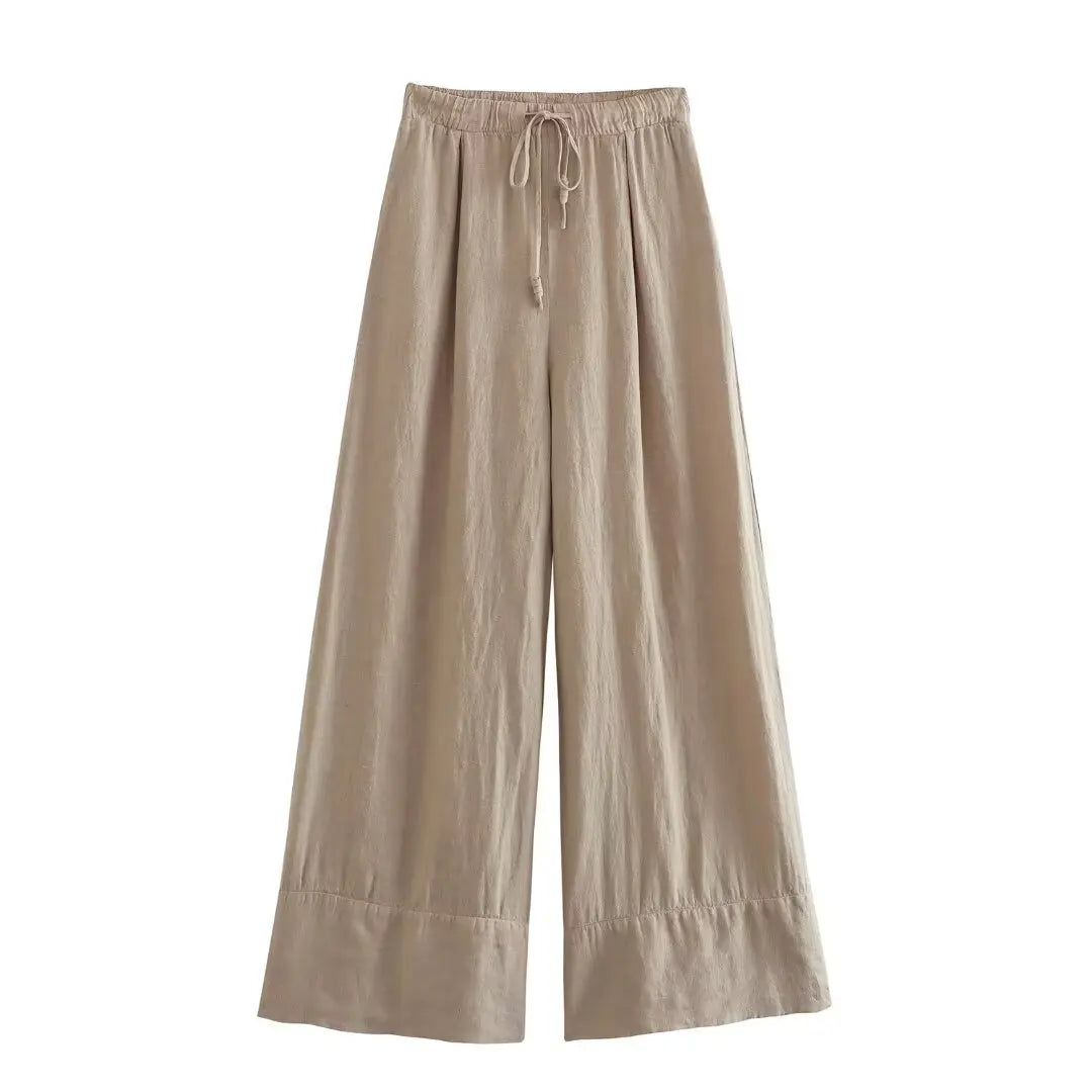 TRAFZA Women's Halter Neck Crossover 2-Piece Camisole and Pants Set