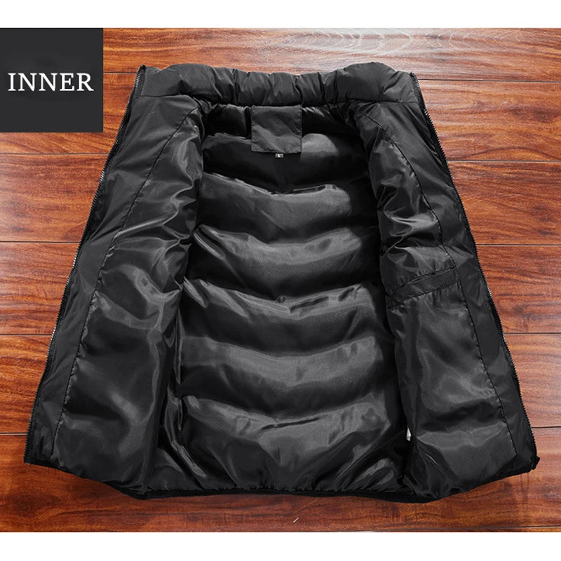 Men's Padded Vest Jacket with Zipper Pockets - Lightweight & Warm