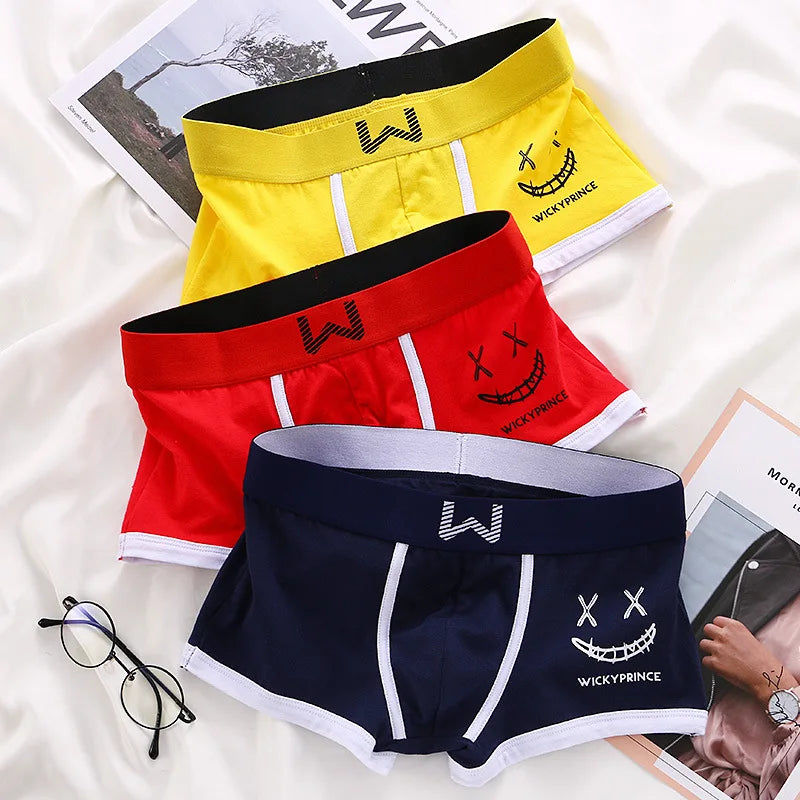 3-Pack Men's Cotton Boxer Shorts - Various Mixed Colors