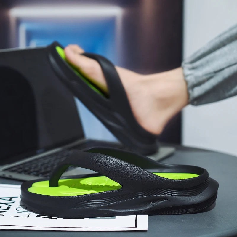 Stylish Men's Height-Increasing Flip-Flops - Comfortable Soft Slippers for Men