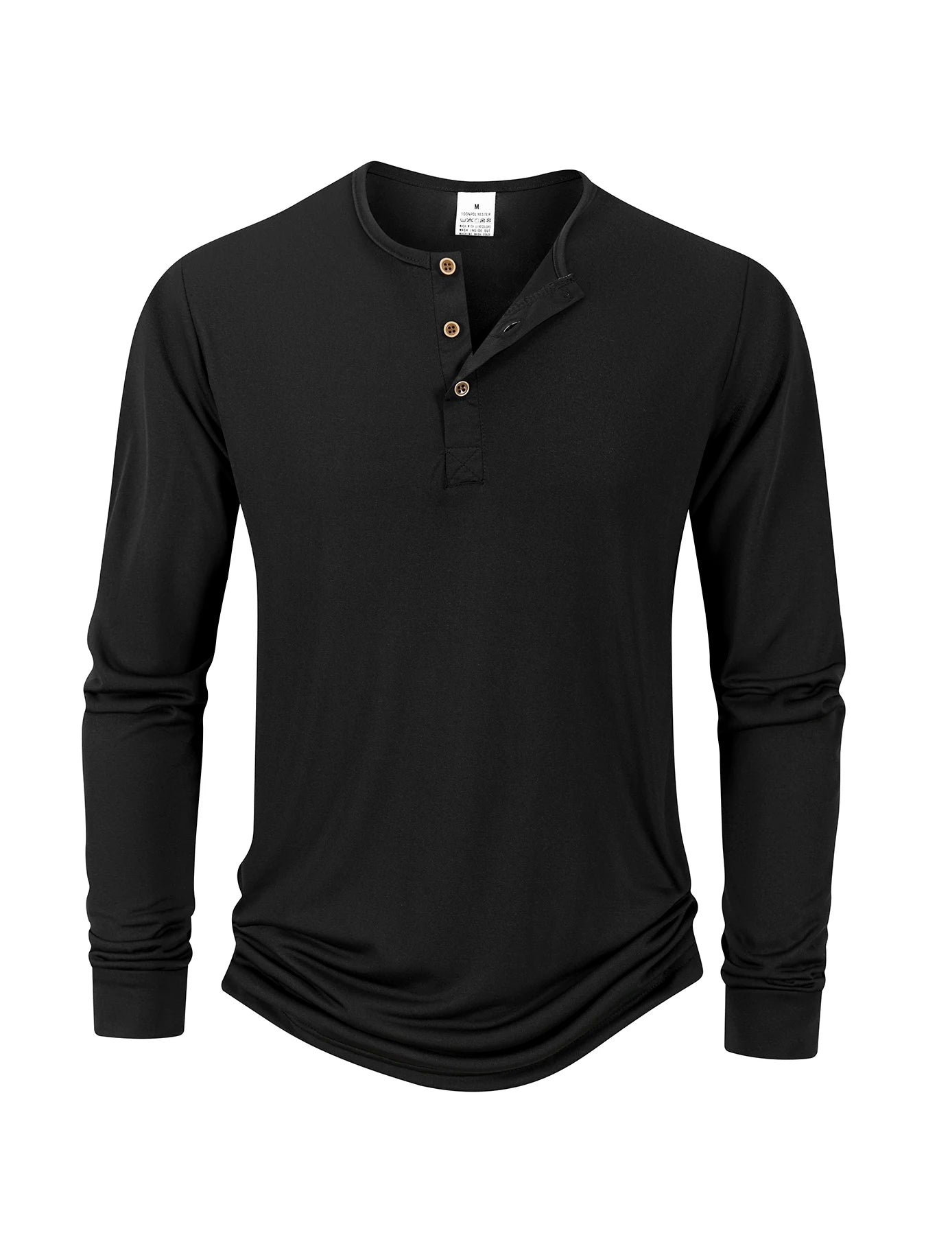 Men's Breathable Long Sleeve Button Henley Sweater