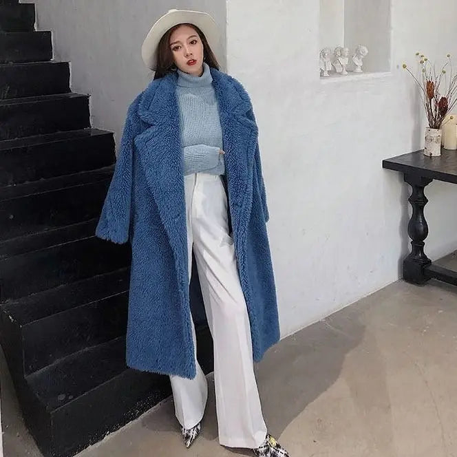 Women's Casual Loose Fit Faux Fur Coat – Thick, Warm, and Luxuriously Cozy Jacket