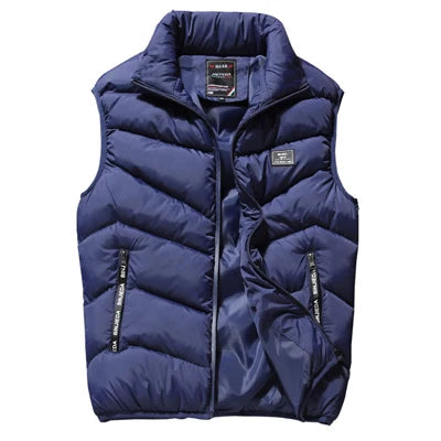 Men's Padded Vest Jacket with Zipper Pockets - Lightweight & Warm