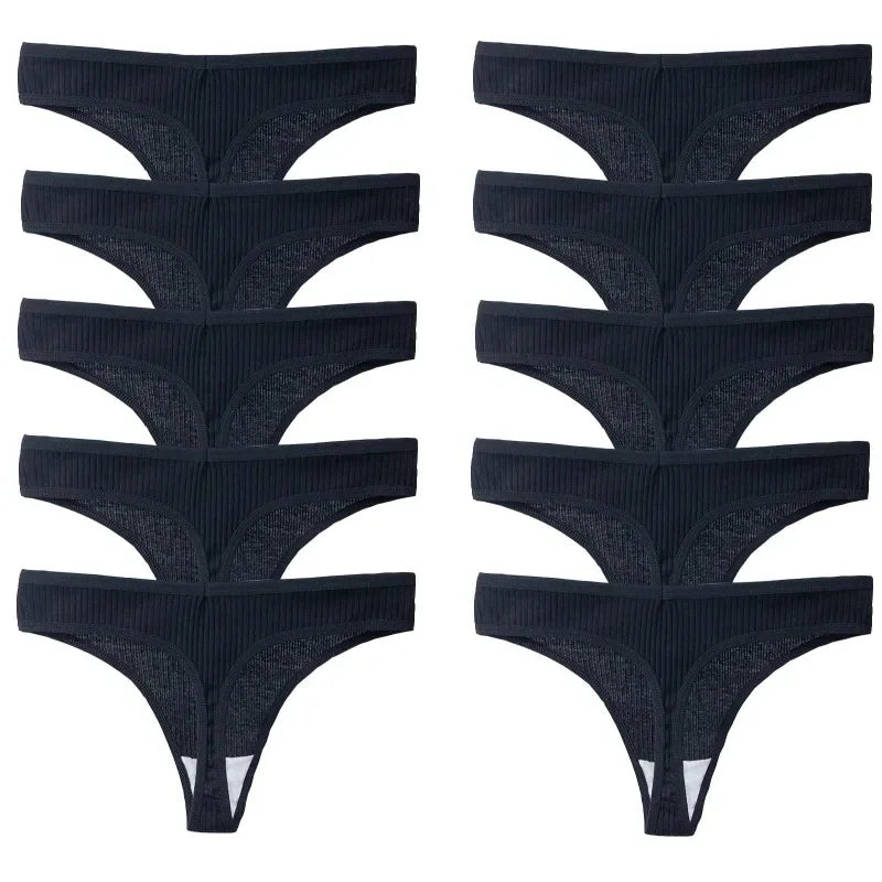 10Pack Women's Cotton Thongs - Comfortable Fit Thong's
