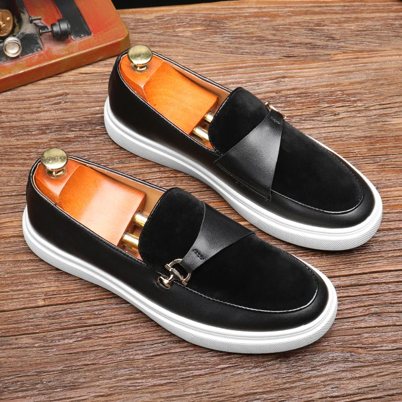 Men's Casual Slip-On Faux Leather Shoes – Comfortable & Stylish Men's Loafers