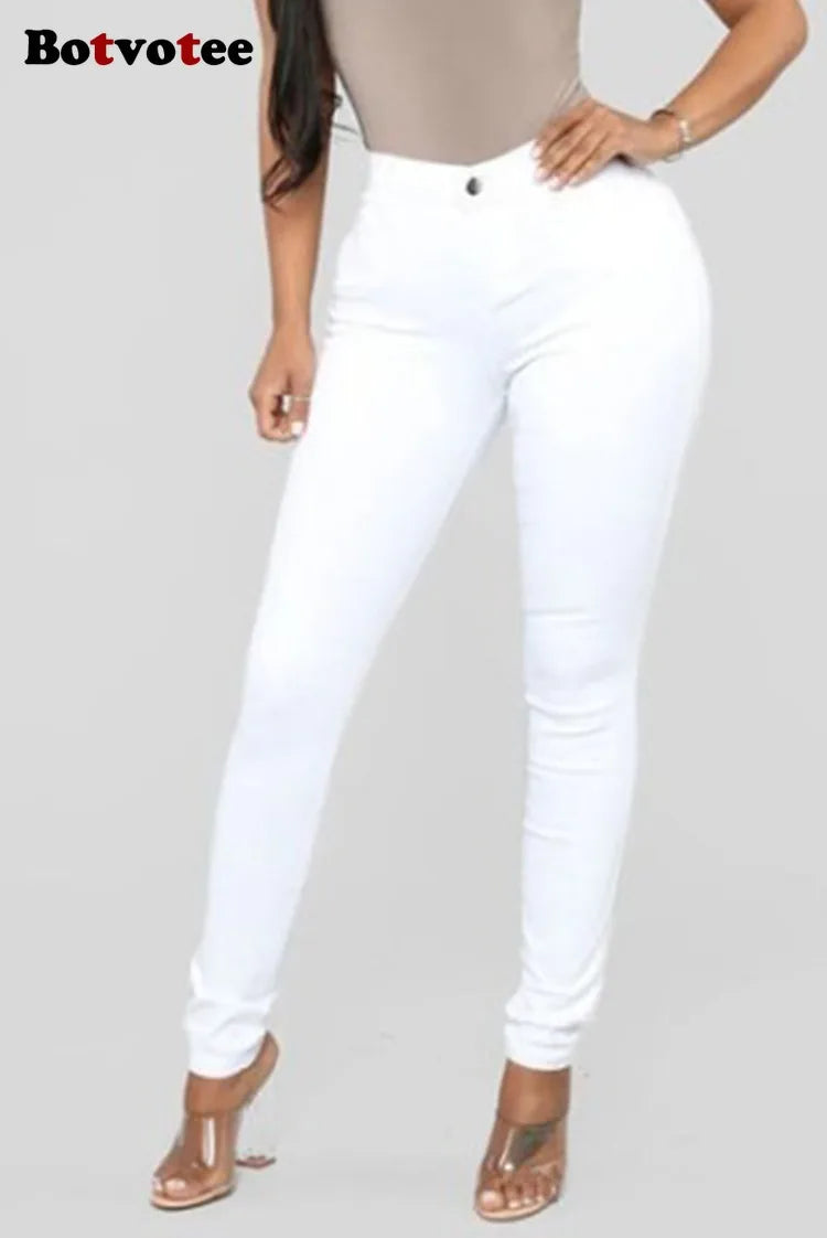 Slim Fit High Waist Denim Jeans for Women - Botvotee Skinny Skinny Jeans for Women