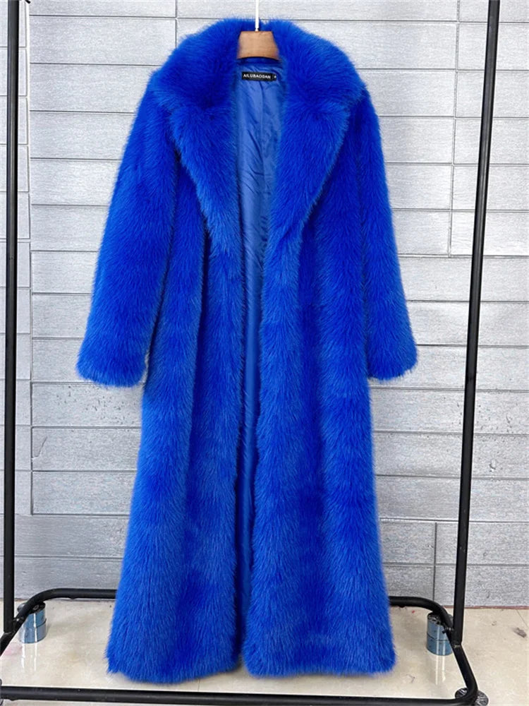 Women's Faux Fur Coat – Luxury Elegant Loose Fit Coat