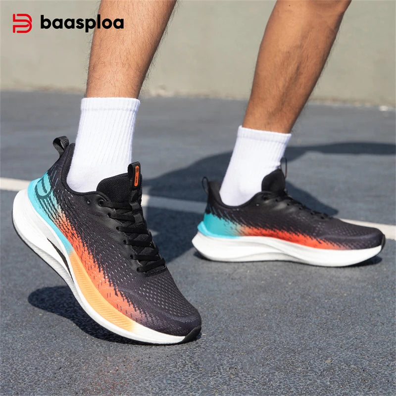 Baasploa Men's Running Shoes - Lightweight Mesh Sneakers with Carbon Plate for Enhanced Performance