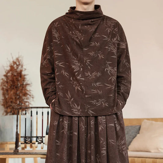 Men's Velvet Two-Piece Set – Loose Sweater & Harem Pants