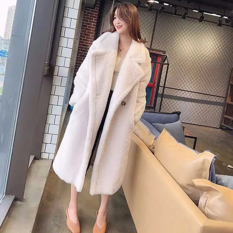 Women's Casual Loose Fit Faux Fur Coat – Thick, Warm, and Luxuriously Cozy Jacket