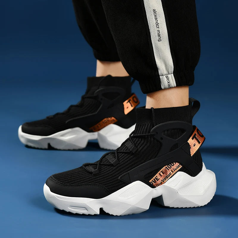 Premium High-Top Men’s Sneakers with Thick Soles