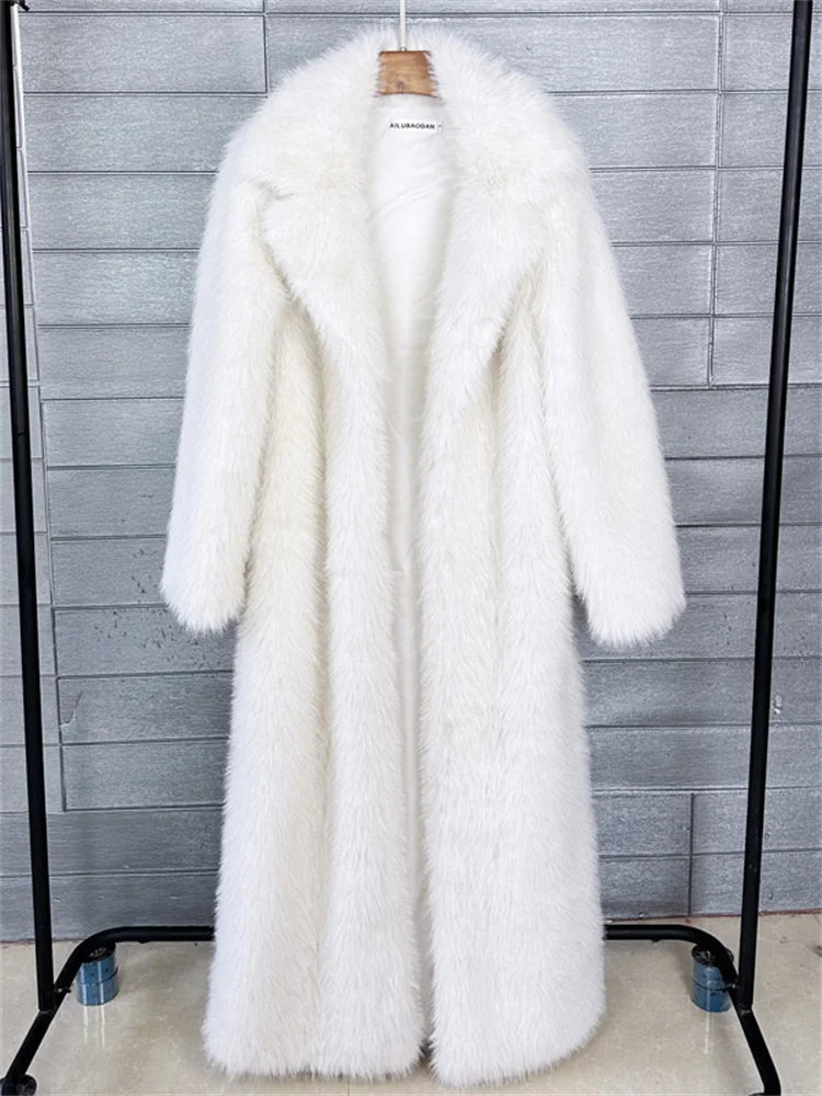 Women's Faux Fur Coat – Luxury Elegant Loose Fit Coat