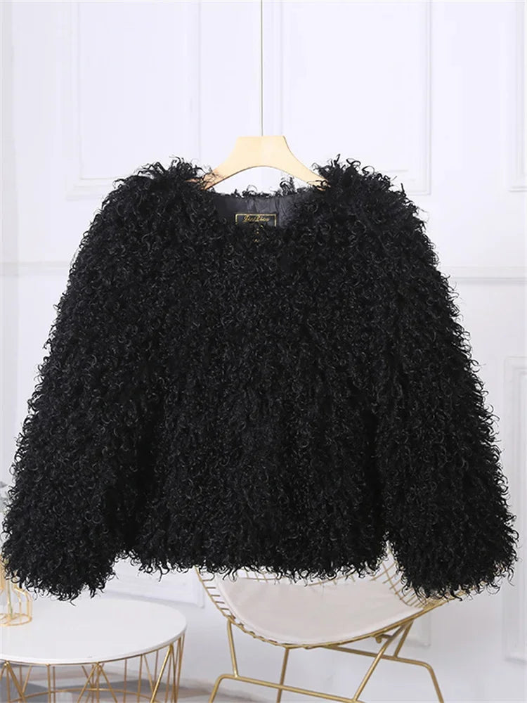 Women's Fluffy Faux Fur Coat & Overcoat – Stylish Warm Winter Outerwear for Women