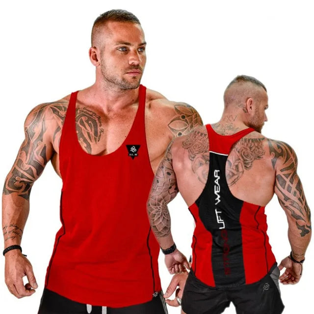 Men's Sleeveless Cotton Gym Tank Top - Various Colors