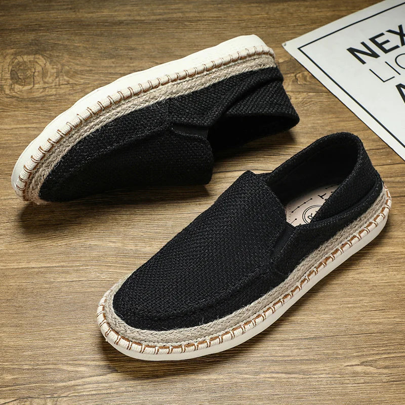 Men's Slip-On Cloth Loafers – Comfortable Flat Casual Shoes for Men