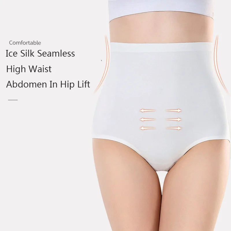 8-Pack Women’s Ice Silk Seamless Triangle Briefs - Comfortable, Tight Fit, Elastic Underwear Set