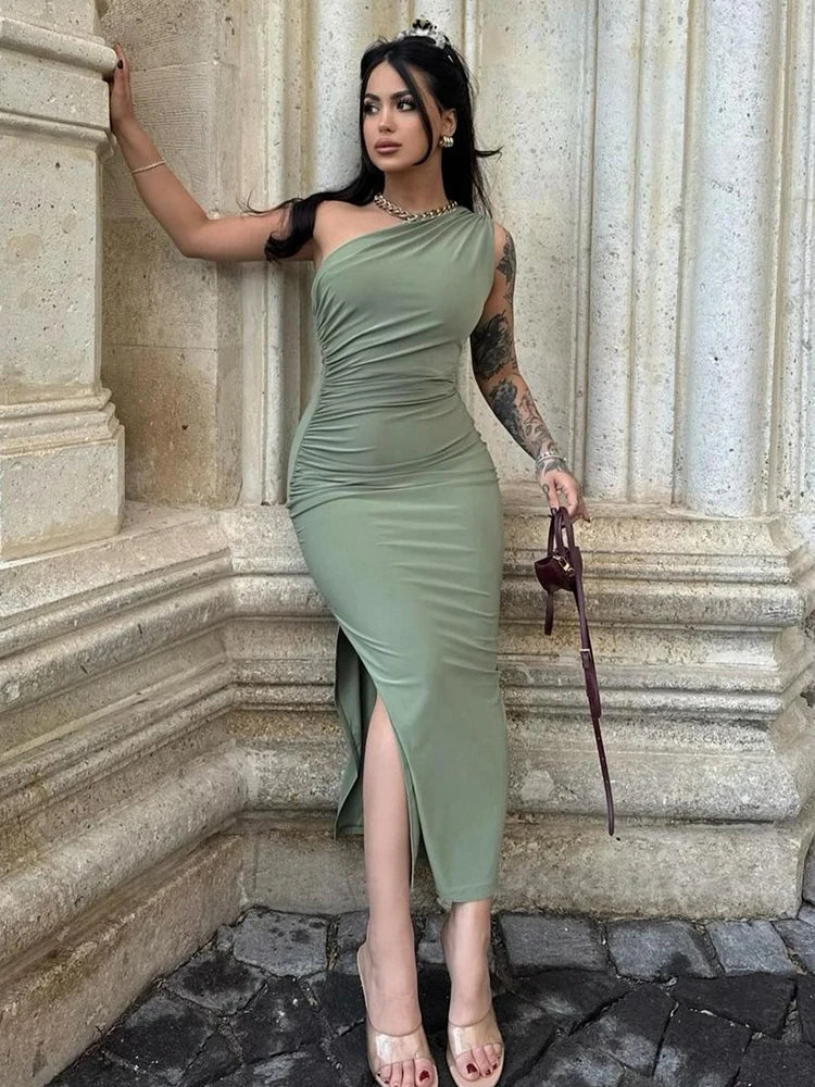 Sleeveless Backless Slim Dress for Women - Off-Shoulder Style