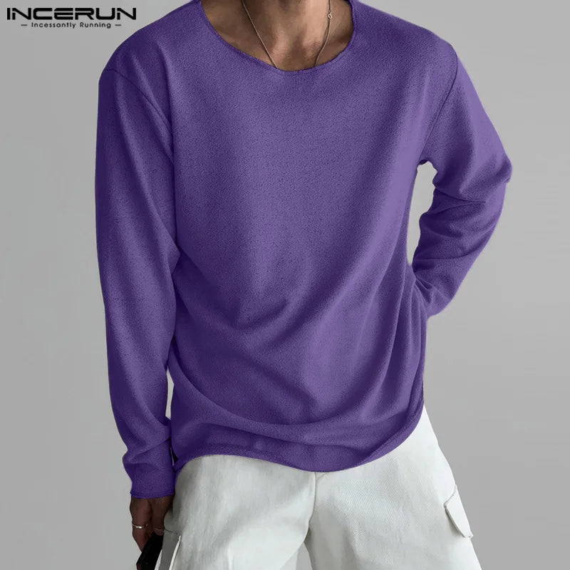 Men's Casual O-Neck Long Sleeve Breathable Sweater