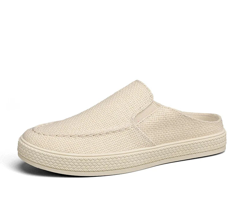 Men's Canvas Slippers – Anti-Slip Soft Sole Half Slippers