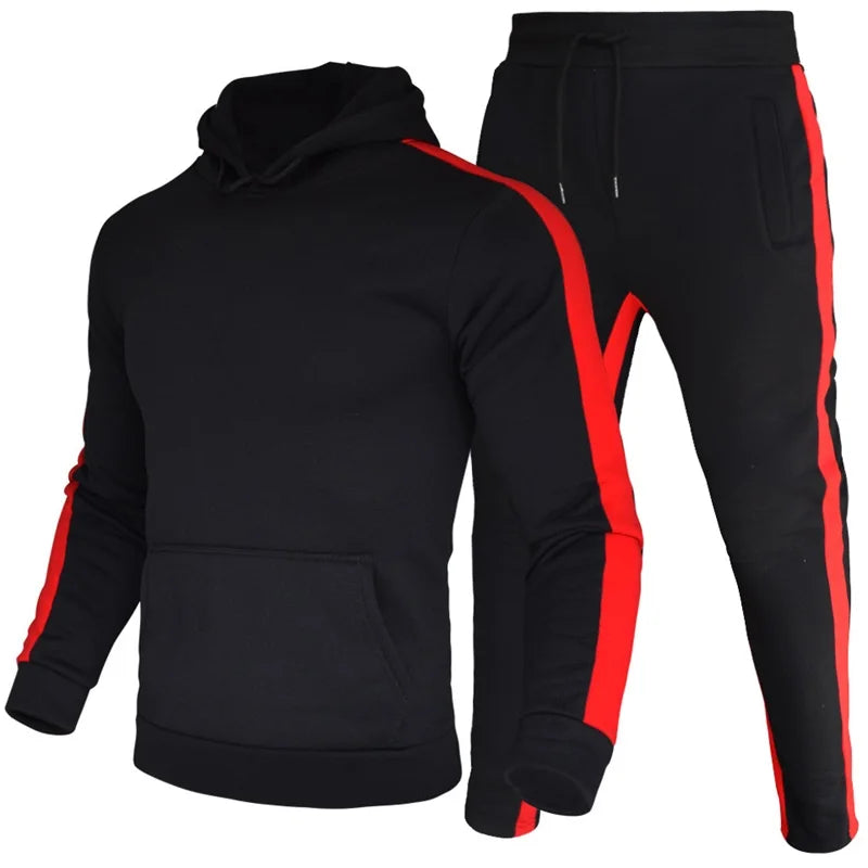 Men's 2-Piece Tracksuit Set with Hooded Sweatshirt - Stylish Athletic Wear