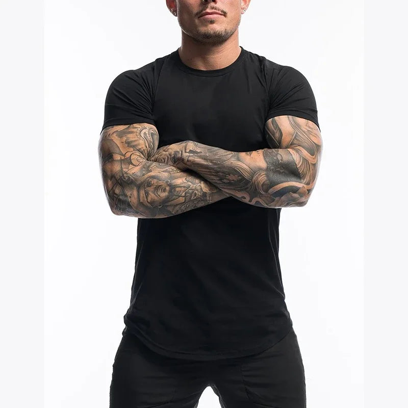 Men's Muscle Fit Short Sleeve T-Shirt - Premium Cotton Fabric - Various Colors