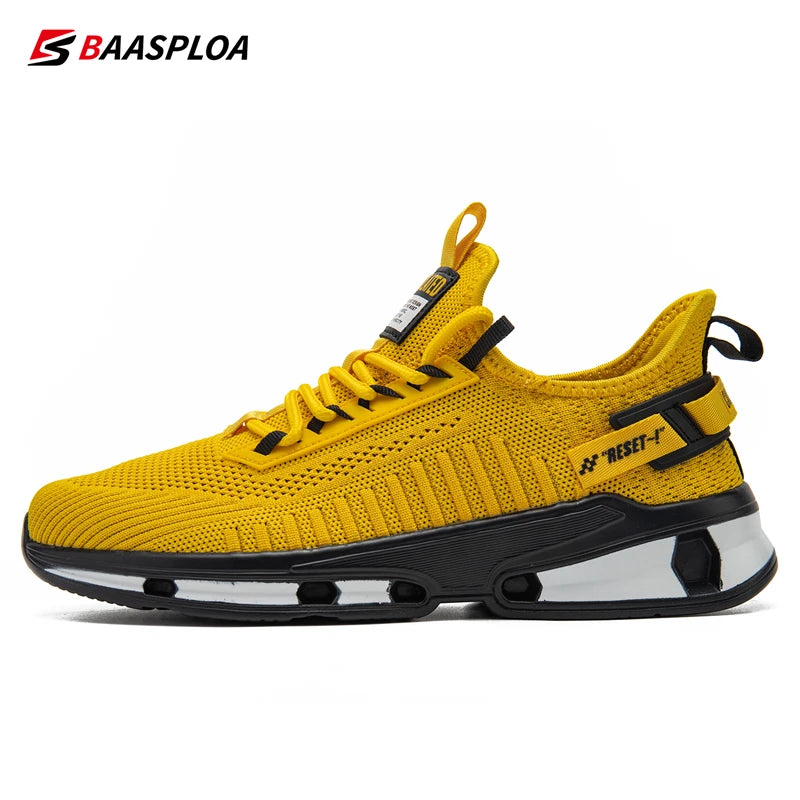 Baasploa Men's Sneakers - Breathable, Anti-Slip, Shock-Absorbing Athletic Shoes