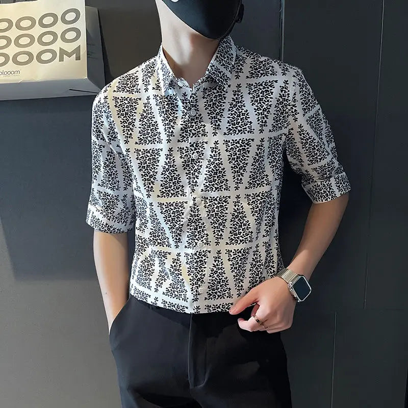 Men's Short Sleeve Button-Up Shirt – Stylish Men's Casual Button-Down Tee