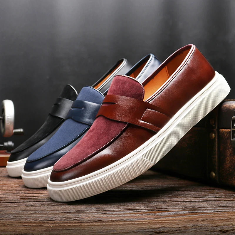 Men's Casual Slip-On Faux Leather Shoes – Comfortable & Stylish Men's Loafers