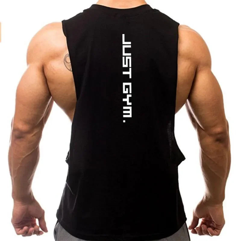 Just Gym Men's Fitness Tank Top - Side Cut Tee for Optimal Performance and Style