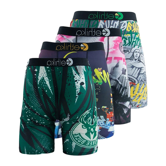 ETHIKA Men's 4-Pack Breathable Boxer Briefs Underwear