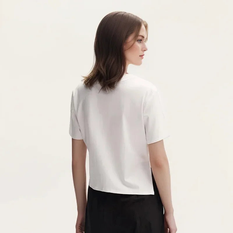 Slim Cotton T-Shirt for Women by Semir - Short Sleeve Stylish Tee