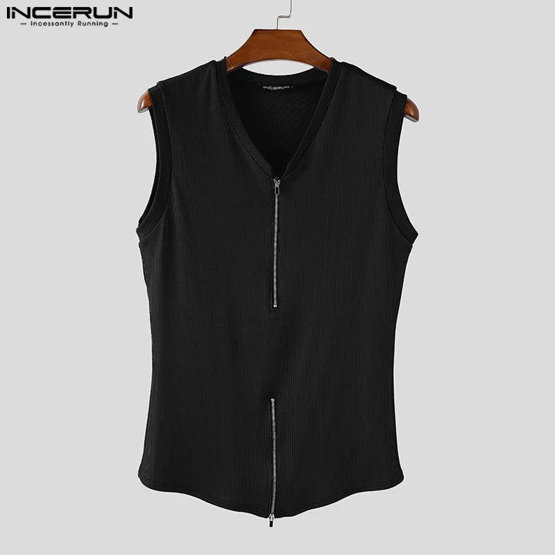 Incerun Men's Sleeveless Zipper Vest