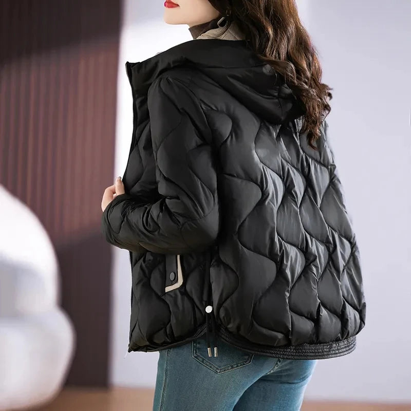 Women's Hooded Winter Parka Jacket – Thick, Warm Cotton-Padded Coat