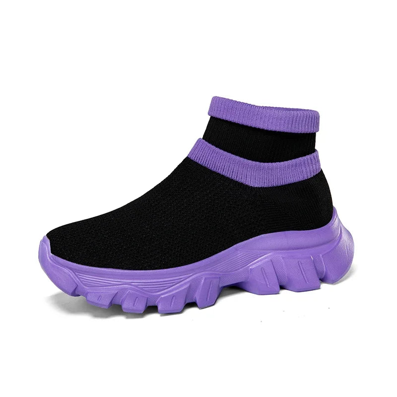 Women's Light Ankle Sock Boots – With Non-Slip Thick Soles - Various Colors