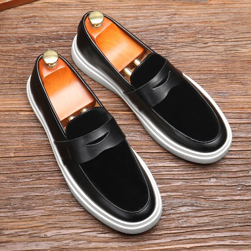 Men's Casual Slip-On Faux Leather Shoes – Comfortable & Stylish Men's Loafers