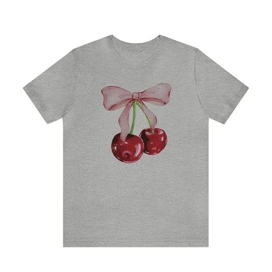 Women's Cherry Print Retro T-Shirt - Loose Half-Sleeve Top