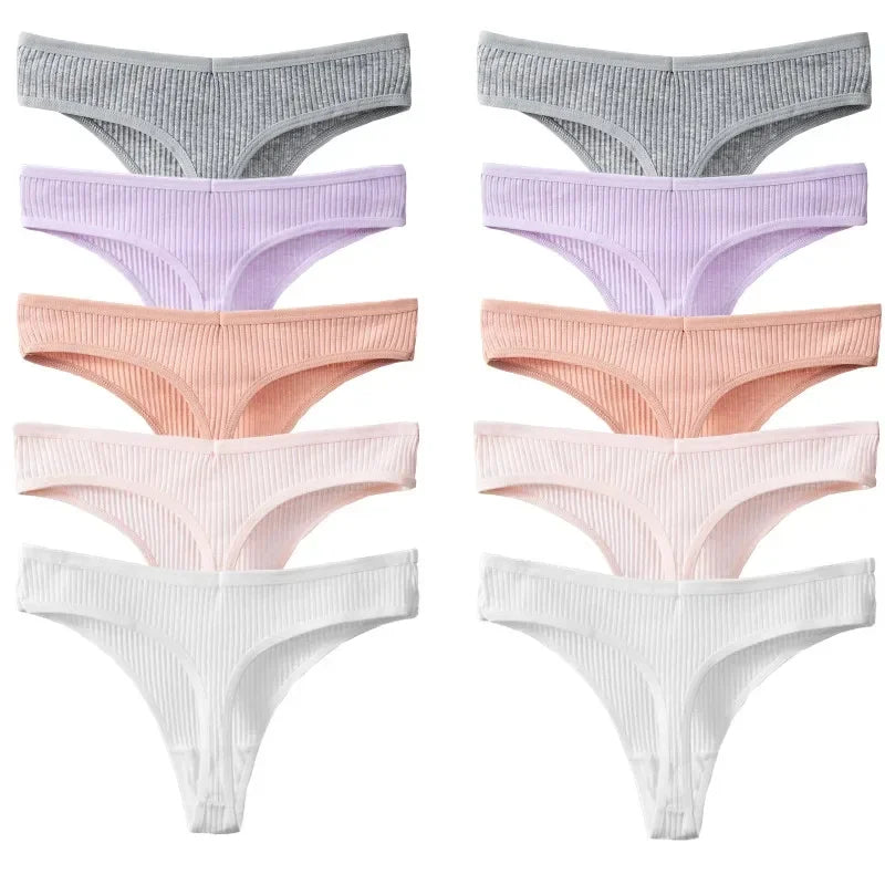 10Pack Women's Cotton Thongs - Comfortable Fit Thong's