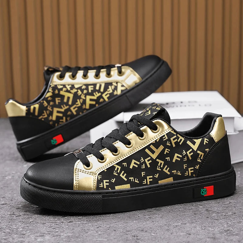 Men's Faux Leather Lace-Up Sneakers