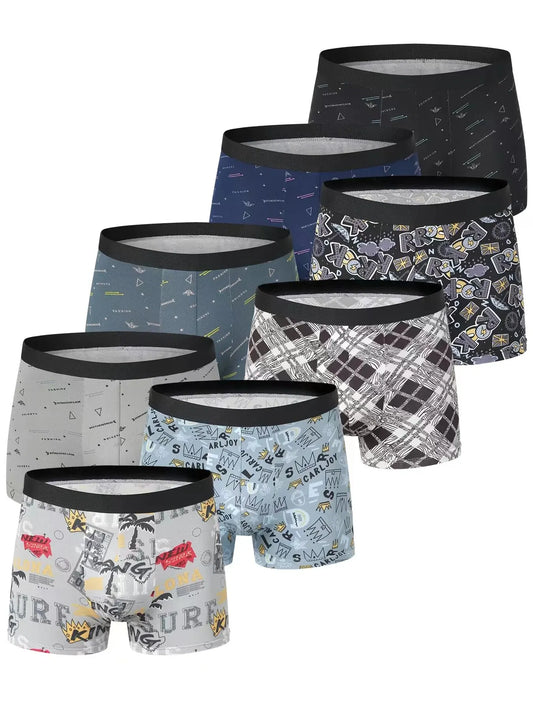 4-Pack Men's Comfortable Hipsters with Assorted Pattern Prints