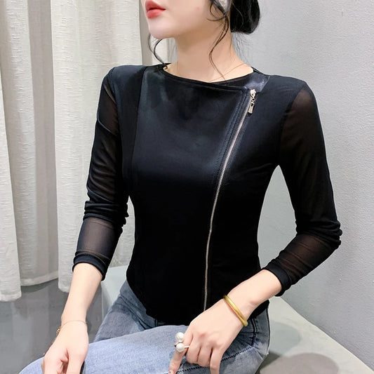 Women's Korean Style Slim Fit Zipper Jacket
