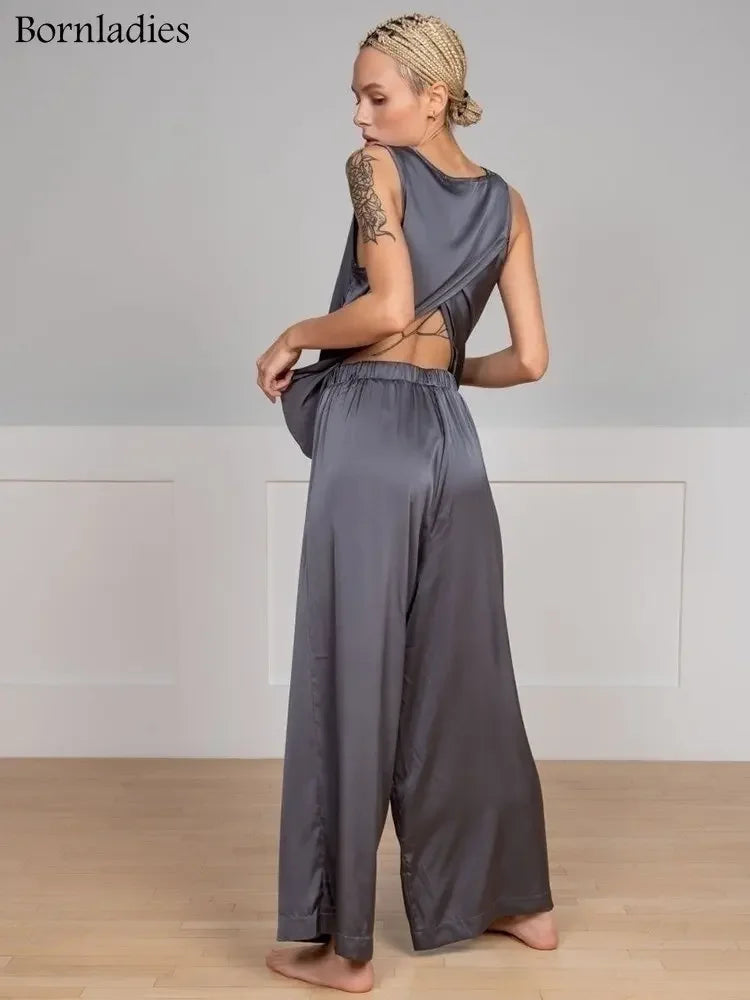 BornLadies Women's Two-Piece Vest & Loose Trousers Set