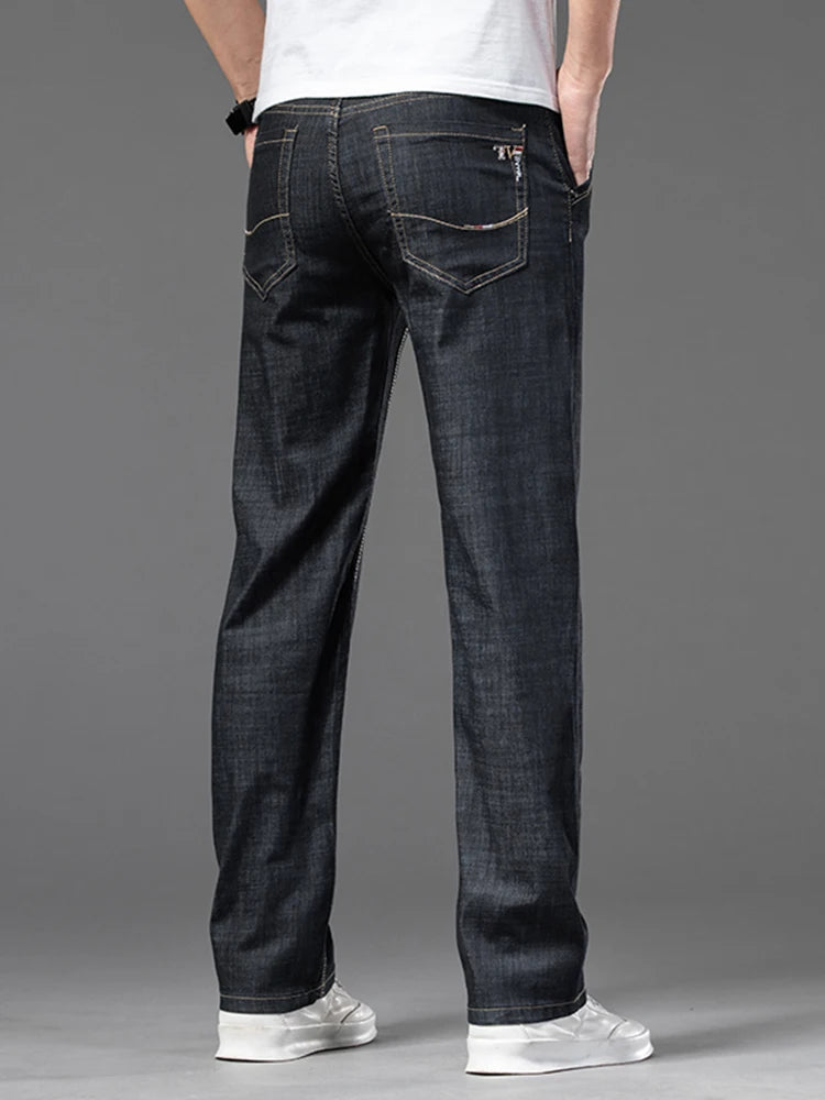 Men's Slim Fit Straight Leg Jeans - Classic Casual Denim Pants for Men