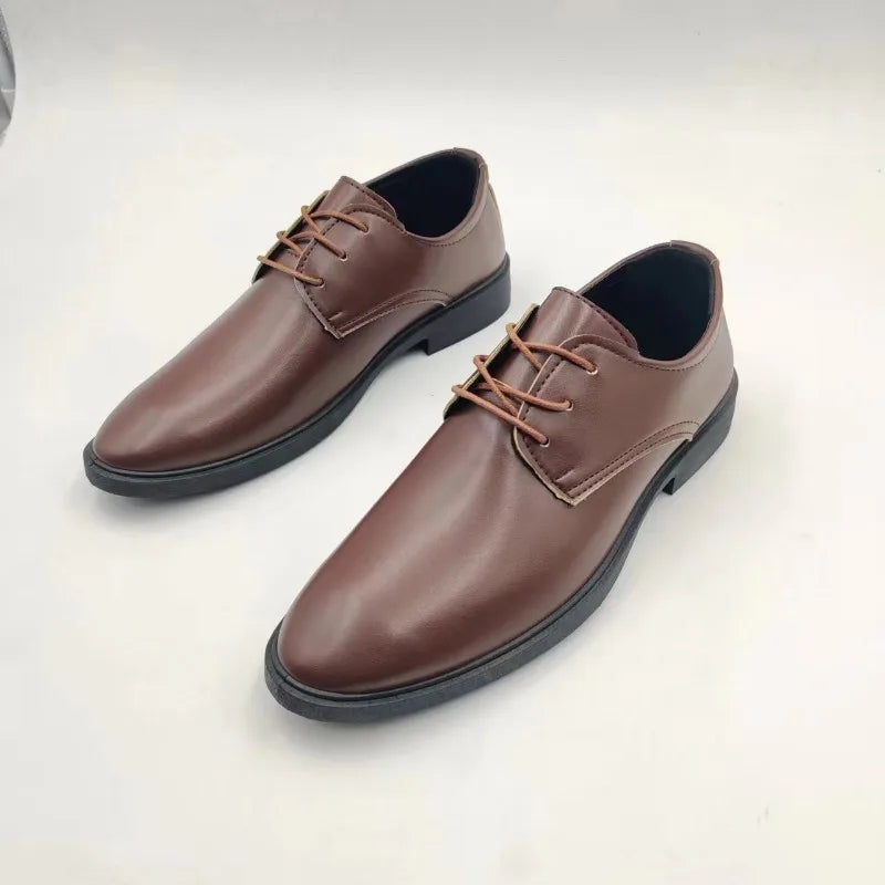 Men's Faux Leather Heightening Shoes - Stylish Elevated Men's Footwear